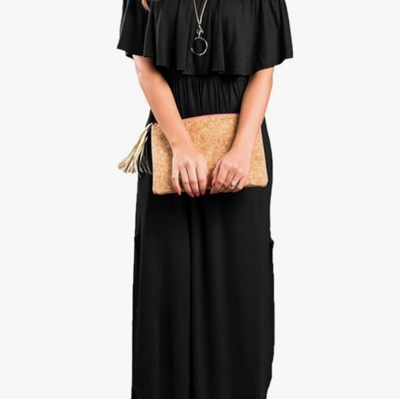 Sarin Mathews Black Party Off-the-Shoulder Maxi Dress Size M - Picture 4 of 8